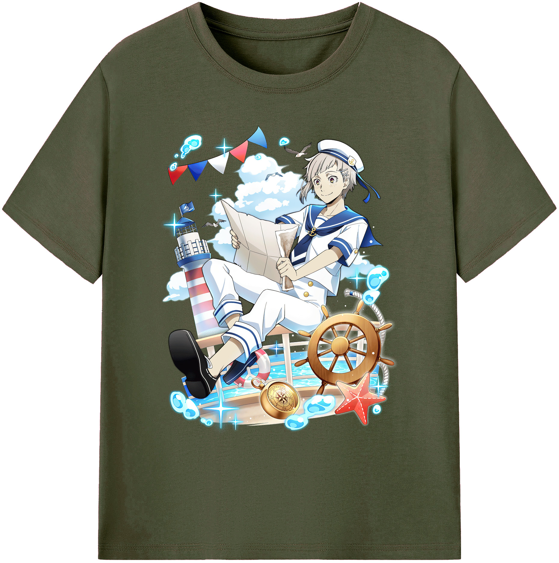 （画像用） 文豪ストレイドッグス Bungo Stray Dogs 綿100％ メンズ半袖Tシャツ｜肌触りやわらか＆通気性